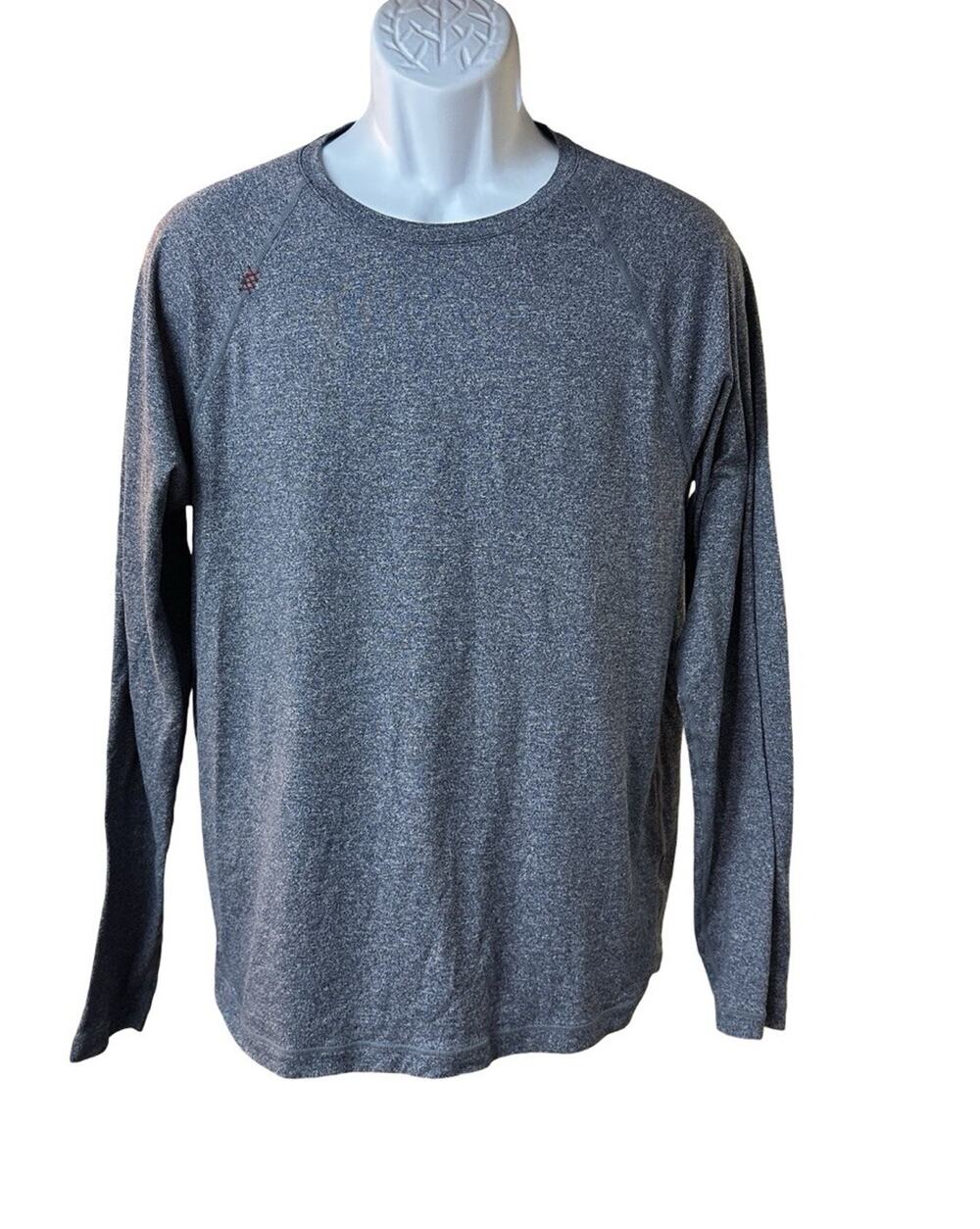 Rhone Mens Long Sleeve Shirt M Heather Blue Athletic Performance Raglan